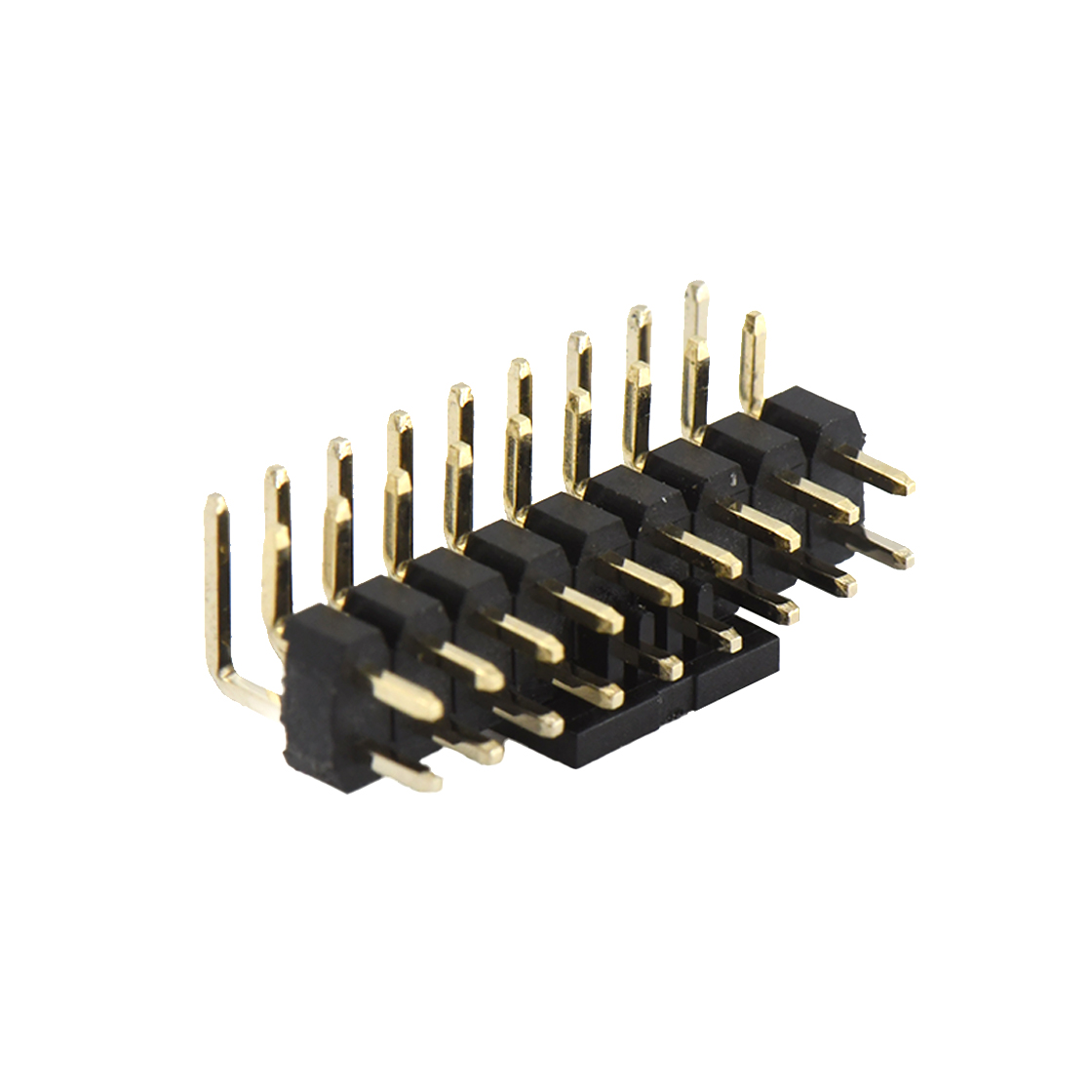 PH2005 排针连接器 Pitch 2.00mm 90° 双排 DIP+CAP 单塑排针 弯凹槽 PC1.9